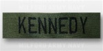 US Navy Name Tape:  Individual Name Embroidered - BLACK ON OD