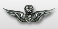 US Army Oxidized Regular Size Breast Badge: Master Flight Surgeon