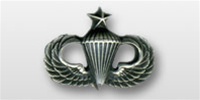 US Army Oxidized Regular Size Breast Badge: Senior Parachutist