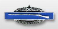 US Army Silver Oxidized Miniature Breast Badge: Combat Infantryman 2nd Award - For Dress