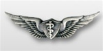 US Army Silver Oxidized Miniature Breast Badge: Flight Surgeon - For Dress