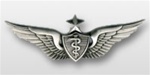 US Army Silver Oxidized Miniature Breast Badge: Senior Flight Surgeon - For Dress