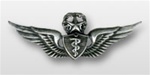 US Army Silver Oxidized Miniature Breast Badge: Master Flight Surgeon - For Dress