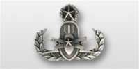 US Army Silver Oxidized Miniature Breast Badge: Master Explosive Ordnance Disposal - For Dress