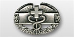 US Army Silver Oxidized Miniature Breast Badge: Combat Medical 1st Award - For Dress