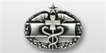 US Army Silver Oxidized Miniature Breast Badge: Combat Medical 2nd Award - For Dress