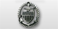 Regular Size Breast Badge: Officer In Charge Afloat - Enlisted - Oxidized