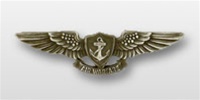 US Navy Regulation Size Breast Badge: Aviation Warfare Specialist - Oxidized Finish