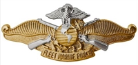 US Navy Regulation Size Breast Badge: Fleet Marine Force - Officer - Mirror Finish