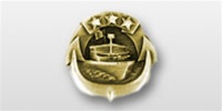 US Navy Mini Breast Badge: Small Craft - Officer - Mirror Finish