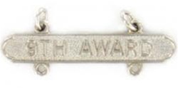 USMC Requal Bar:  Pistol -  9TH AWARD - Mirror Finish