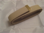 USMC Belt: Khaki Web Belt W/ Anodized Tip Only - No Buckle - 55" Cut - Extra Long - Cotton