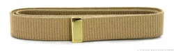 US Navy Male Khaki Belt: Web - Cotton - with Brass Tip - 55" Extra Long