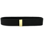 Black Cotton Web Belt with Brass Tip (No Buckle) - 44 Inch Cut