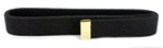 US Navy Male Black Belt: Web - Cotton - with 24k Gold Tip - 44" long