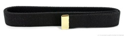 US Navy Male Black Belt: Web - Cotton - with 24k Gold Tip - 44" long