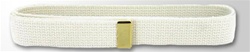 White Cotton Web Belt with Brass Tip (No Buckle) - 44 Inch Cut