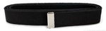US Navy Male Black Belt: Web - Cotton - with Silver Mirror Finish Tip - 44" long