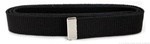 US Navy Male Black Belt: Web - Cotton - with Silver Mirror Finish Tip - 55" Extra Long