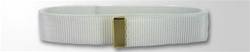 White Nylon Belt with 24k Tip (No Buckle) - 44 Inch Cut