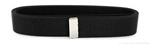 US Navy Male Black Belt: Nylon with Silver Mirror Finish Tip - 44"  long