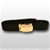 US Army Belt with Buckle: Black Cotton Web with 22k Gold Flash Buckle & Tip - 44 Inch Cut