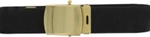 US Army Belt with Buckle: Black Elastic with Closed Brass Buckle & Tip - 55 Inch Cut - EXTRA LONG