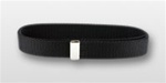 US Navy Female Black Belt: Nylon with Silver Mirror Finish Tip - No Buckle - 39" long