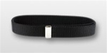US Navy Female Black Belt: Nylon with Silver Mirror Finish Tip - No Buckle - 45" Extra Long