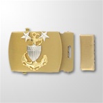 USCG CPO E9 Emblem Gold Satin Buckle and Tip