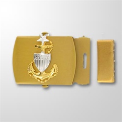 USCG CPO E8 Emblem Gold Satin Buckle and Tip