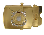 USCG Enlisted Emblem Gold Satin Buckle and Tip