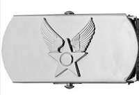 Generals Buckles Mirror Finish 1 1/4" w/ Tip & Hap Arnold Emblem - Male