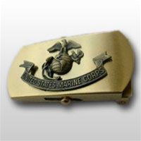 USMC Belt Buckle: 3" Bronze Roller Buckle W/USMC Emblem