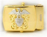 US Navy Insignia Buckle Male: Officer Emblem - 24k Gold