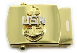 US Navy Insignia Buckle Male: E-7 Chief Petty Officer (CPO) - Gold