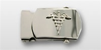 US Navy Insignia Buckle Female: Enlisted Silver Caduceus 1 1/4"
