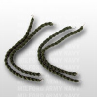USMC Trouser Blouser: Green Elastic Twist On with Hooks - 2 pair per bag - 4 individual pieces