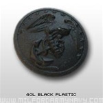 USMC Buttons: 40 Ligne Black Plastic - 2 Each