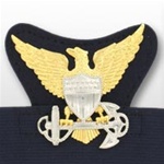 USCG Cap Device On Stretch Band: Officer