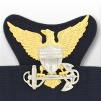 USCG Cap Device On Stretch Band: Officer