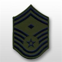 USAF Subdued Chevrons: E-8 Senior Master Sergeant (SMSgt) with Diamonds - Large - Male