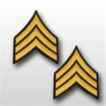 US Army Rank - Mens Gold/Green: E-5 Sergeant (SGT)