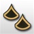 US Army Shoulder Chevrons Gold on Blue: E-3 Private First Class (PFC)