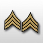 US Army Shoulder Chevrons Gold on Blue: E-5 Sergeant (SGT)