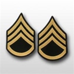 US Army Shoulder Chevrons Gold on Blue: E-6 Staff Sergeant (SSG)