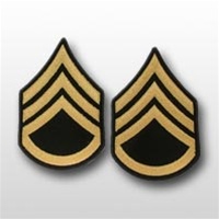 US Army Shoulder Chevrons Gold on Blue: E-6 Staff Sergeant (SSG)