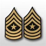 US Army Shoulder Chevrons Gold on Blue: E-9 Sergeant Major (SGM)