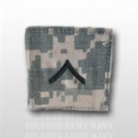 US Army ACU Rank with Hook Closure: E-2 Private (PV2)