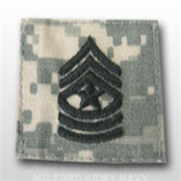 US Army ACU Rank with Hook Closure: E-9 Sergeant Major (SGM)